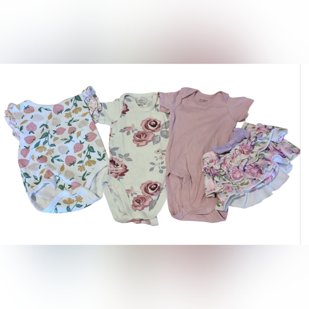 BOGO: Baby Girl Bodysuit BUNDLE with Ruffle Skirt BLOOMERS